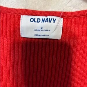 Old Navy M Bright Red Knit Top #2